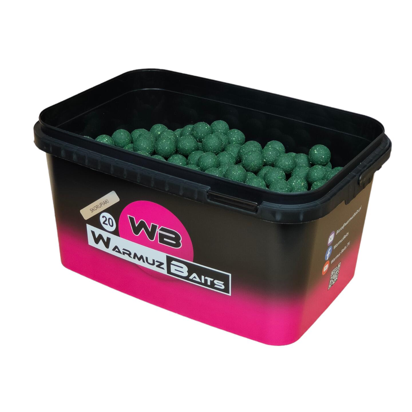 1704202669e1d44989241.jpeg Kulki zanętowe 20mm Warmuz Baits Wiadro 3kg SKORUPIAKI - obrazek 1