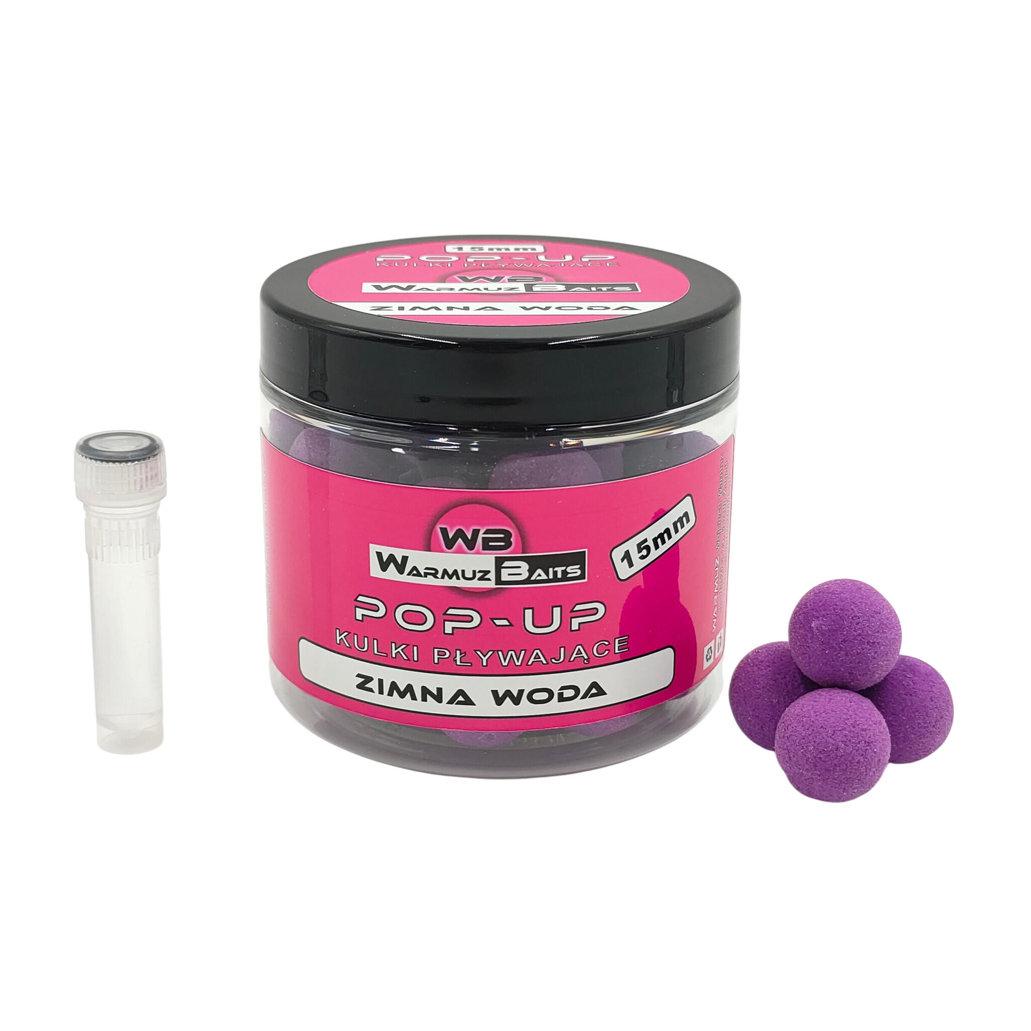 1704202669e1d45356e7f.jpeg Kulki Pływające Pop Up 15mm + dopalacz Warmuz Baits 200ml ZIMNA WODA - obrazek 1
