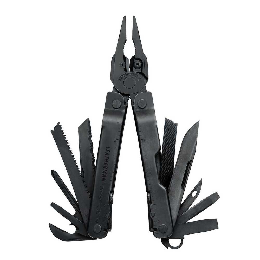 2404202669ebbb471fcff.jpeg Multitool Leatherman SUPER TOOL 300 Black - 19 narzędzi + etui molle czarne (831151) - obrazek 1