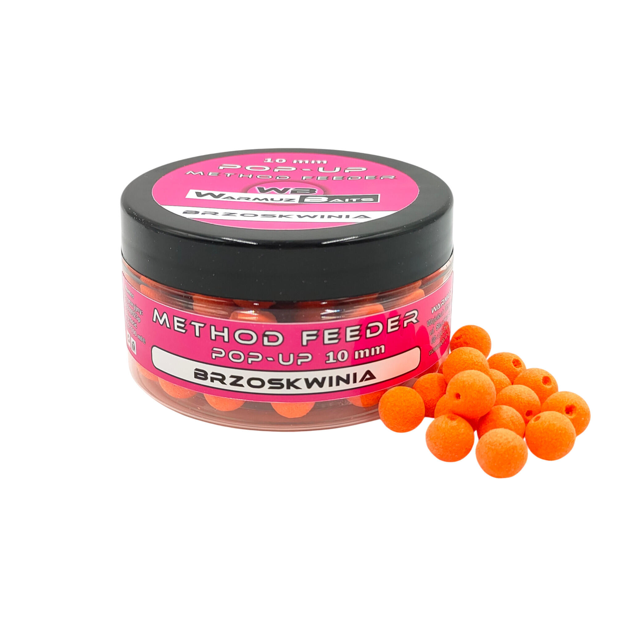0105202669f5266436cc7.jpeg Kulki Pływające Pop Up 10mm z dziurką Warmuz Baits 100ml BRZOSKWINIA - obrazek 1