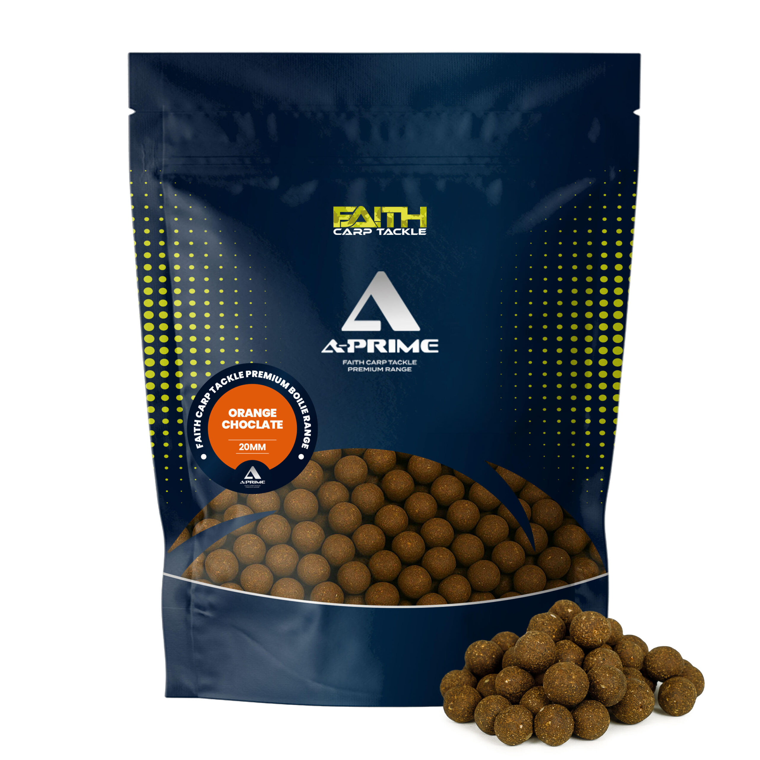 0205202669f57df514a24.jpeg Faith Boilie 5 kg 20 mm Orange Chocolate - obrazek 1
