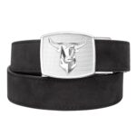 Pas Kore Essentials Bull Buckle Black Buffalo Leather Gun Belt (BULL-WESTBLK)
