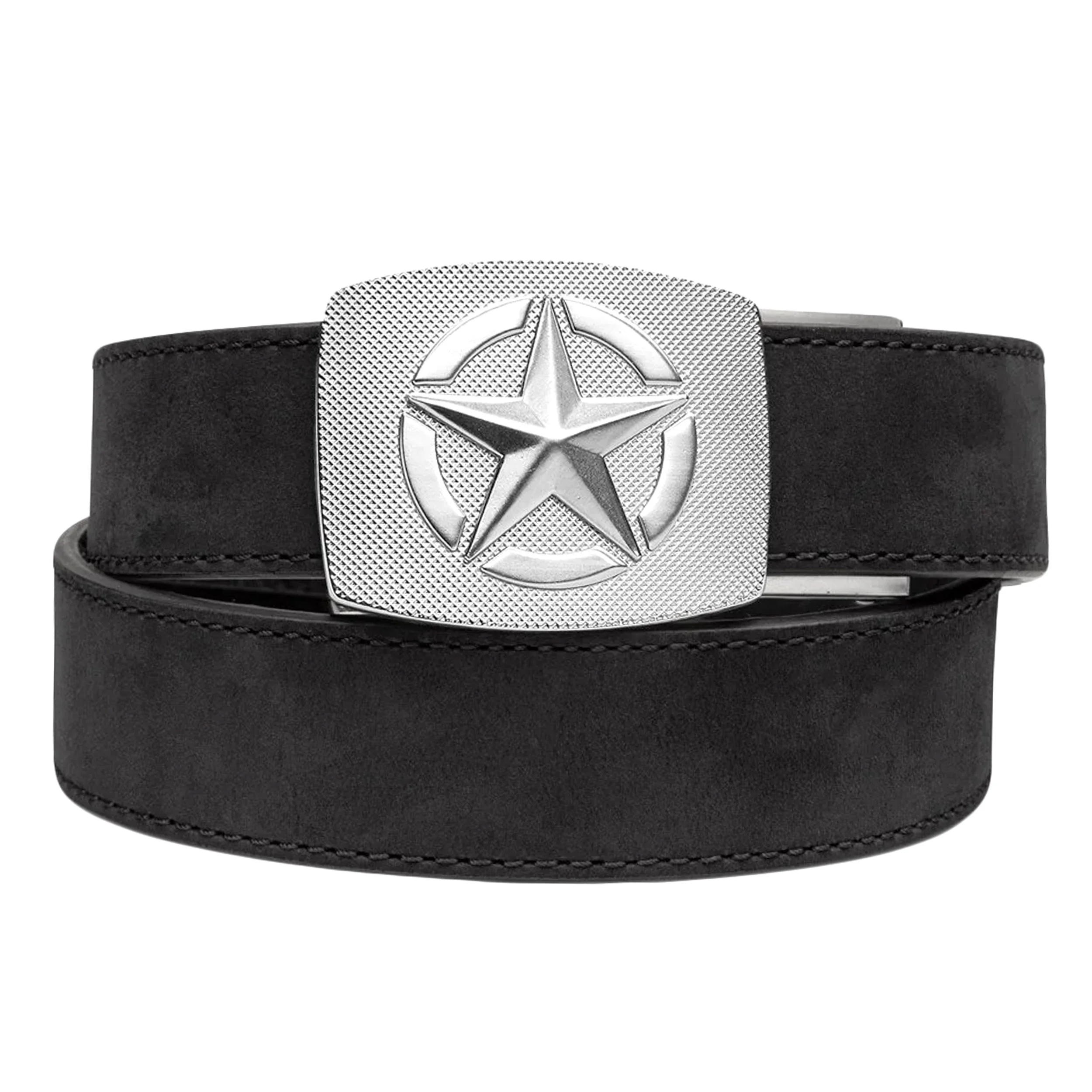 010620266a1d887854583.jpeg Pas Kore Essentials Star Buckle Black Buffalo Leather Gun Belt (STAR-WESTBLK) - obrazek 1